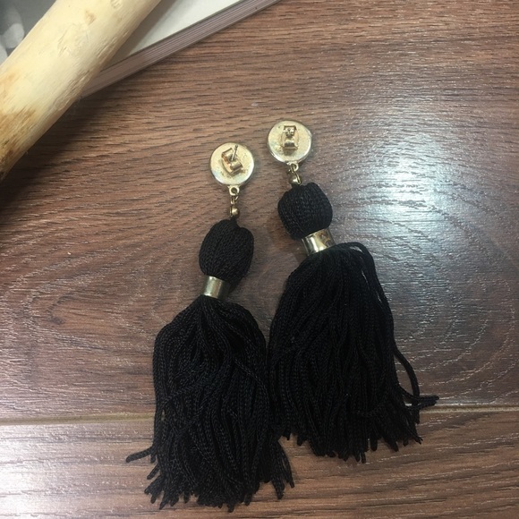 Black Tassel Earrings - Picture 3 of 3